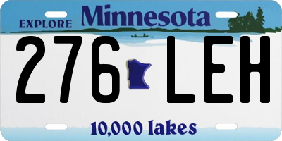 MN license plate 276LEH