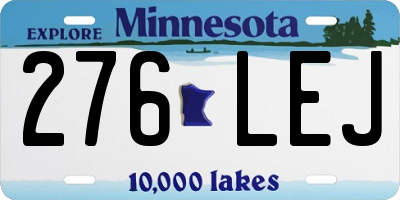 MN license plate 276LEJ