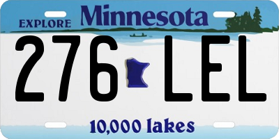 MN license plate 276LEL