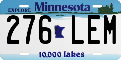 MN license plate 276LEM