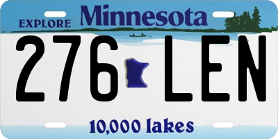 MN license plate 276LEN