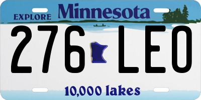 MN license plate 276LEO