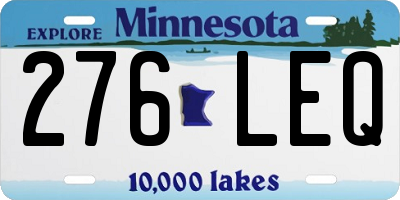 MN license plate 276LEQ