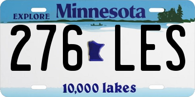 MN license plate 276LES