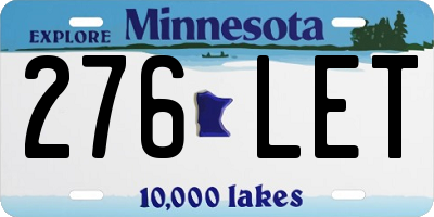 MN license plate 276LET