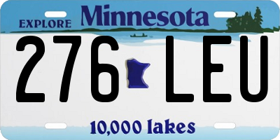 MN license plate 276LEU
