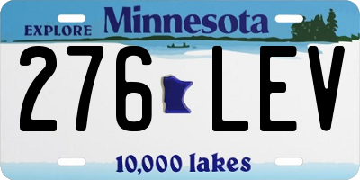 MN license plate 276LEV