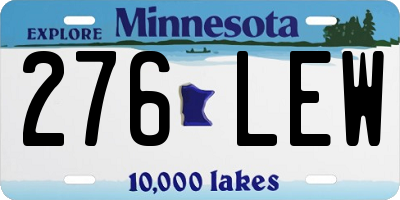 MN license plate 276LEW