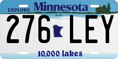 MN license plate 276LEY