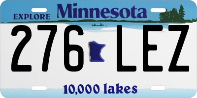 MN license plate 276LEZ
