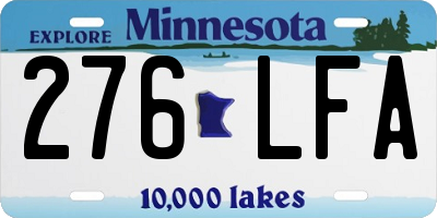 MN license plate 276LFA