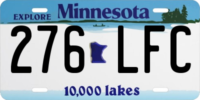 MN license plate 276LFC