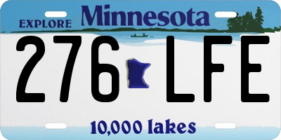 MN license plate 276LFE