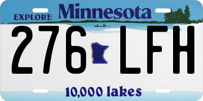 MN license plate 276LFH