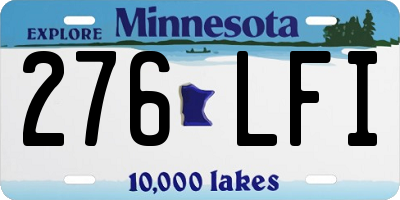 MN license plate 276LFI