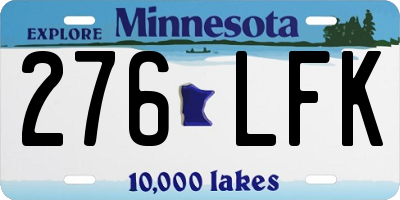 MN license plate 276LFK