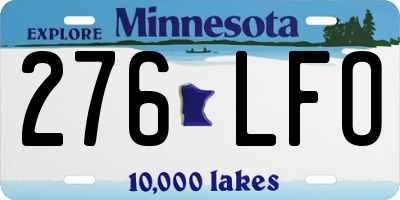 MN license plate 276LFO