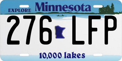 MN license plate 276LFP
