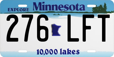 MN license plate 276LFT