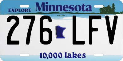 MN license plate 276LFV
