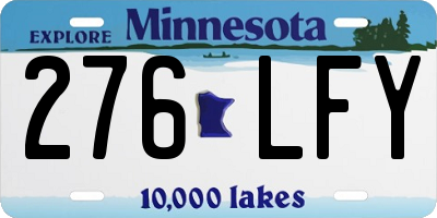 MN license plate 276LFY