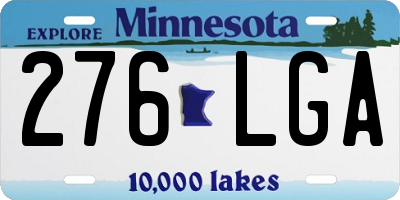 MN license plate 276LGA