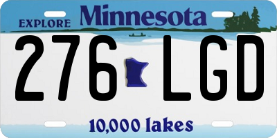 MN license plate 276LGD