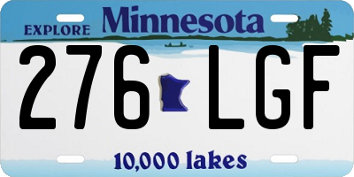 MN license plate 276LGF