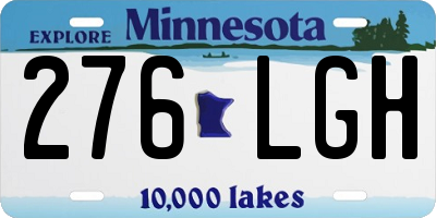 MN license plate 276LGH