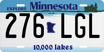MN license plate 276LGL