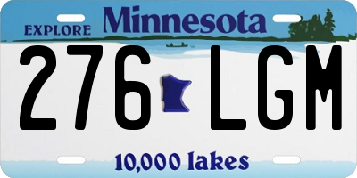 MN license plate 276LGM