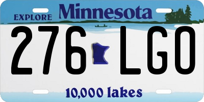 MN license plate 276LGO