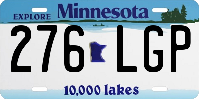 MN license plate 276LGP