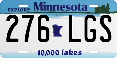 MN license plate 276LGS