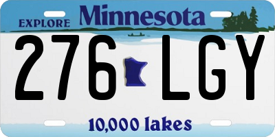 MN license plate 276LGY