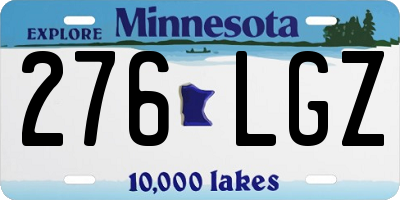 MN license plate 276LGZ
