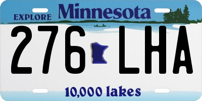 MN license plate 276LHA