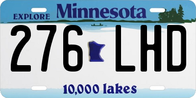 MN license plate 276LHD