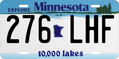 MN license plate 276LHF