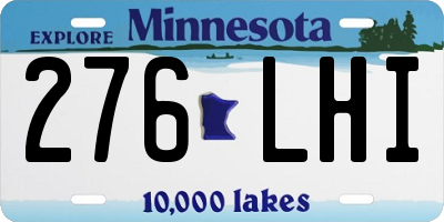 MN license plate 276LHI