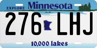 MN license plate 276LHJ