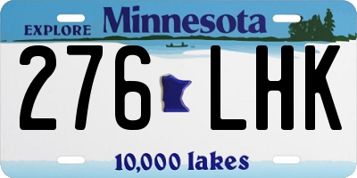 MN license plate 276LHK