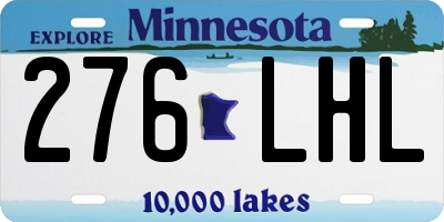 MN license plate 276LHL