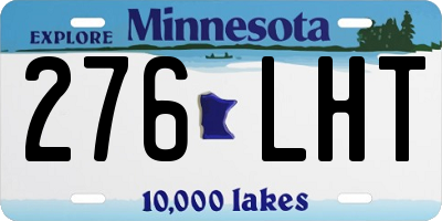 MN license plate 276LHT