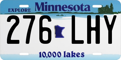 MN license plate 276LHY