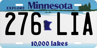 MN license plate 276LIA