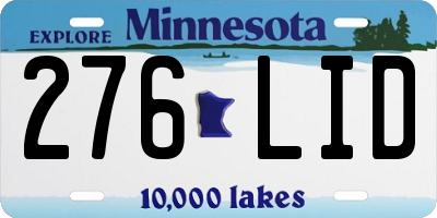 MN license plate 276LID
