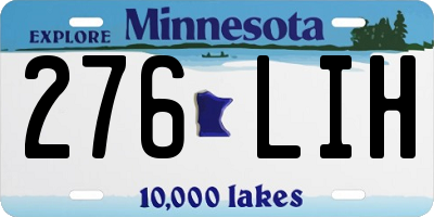 MN license plate 276LIH