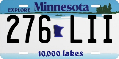 MN license plate 276LII