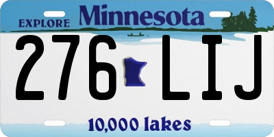 MN license plate 276LIJ